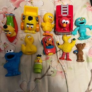 Sesame Street Figure and Vehicle Lot 11 Cookie Monster Elmo Big Bird